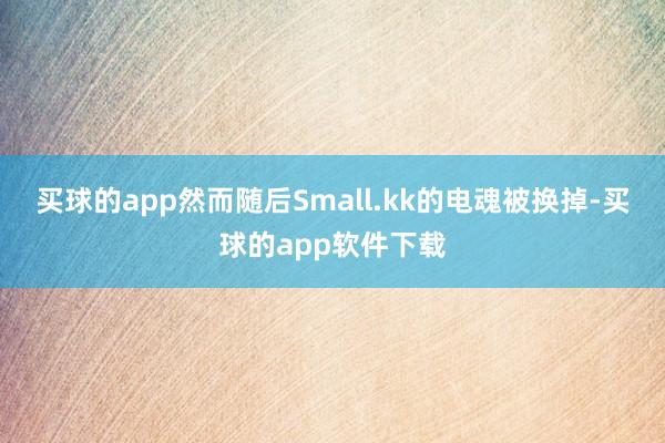 买球的app然而随后Small.kk的电魂被换掉-买球的app软件下载