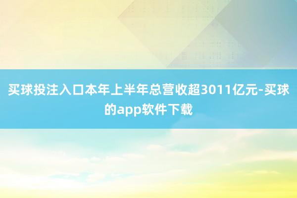 买球投注入口本年上半年总营收超3011亿元-买球的app软件下载