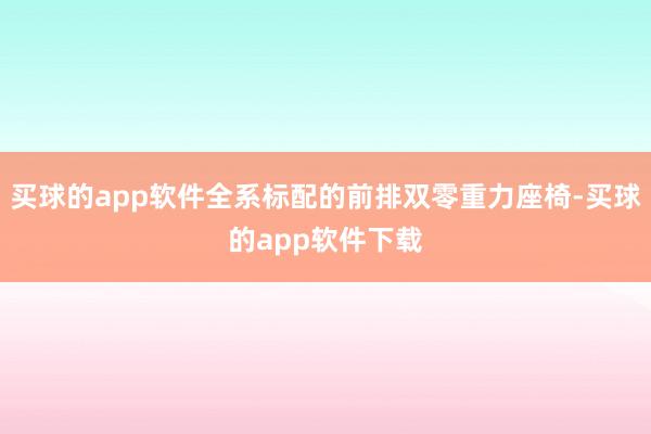 买球的app软件全系标配的前排双零重力座椅-买球的app软件下载