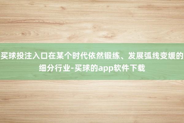 买球投注入口在某个时代依然锻练、发展弧线变缓的细分行业-买球的app软件下载