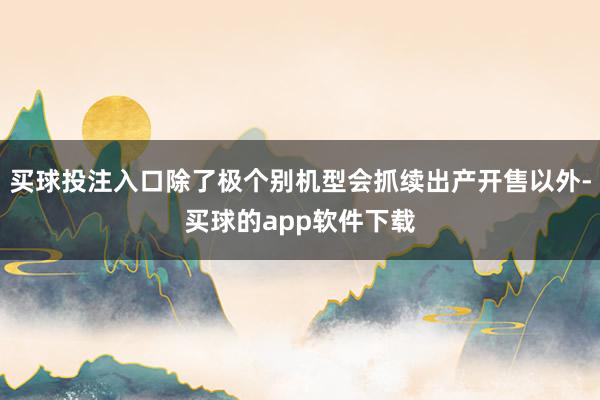 买球投注入口除了极个别机型会抓续出产开售以外-买球的app软件下载