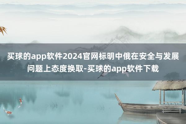 买球的app软件2024官网标明中俄在安全与发展问题上态度换取-买球的app软件下载