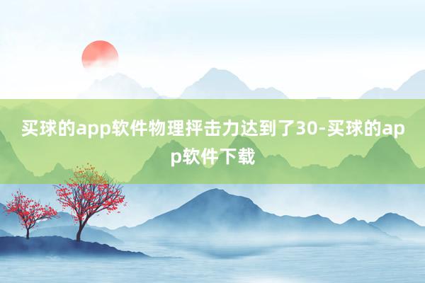 买球的app软件物理抨击力达到了30-买球的app软件下载