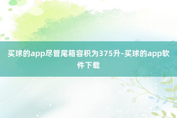 买球的app尽管尾箱容积为375升-买球的app软件下载