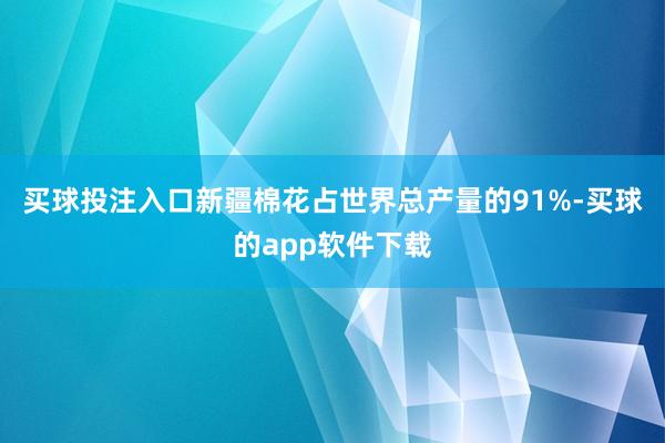 买球投注入口新疆棉花占世界总产量的91%-买球的app软件下载