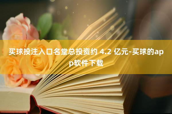 买球投注入口名堂总投资约 4.2 亿元-买球的app软件下载