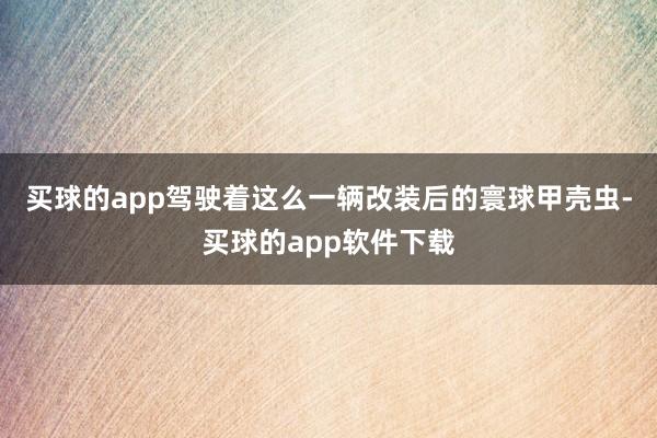 买球的app驾驶着这么一辆改装后的寰球甲壳虫-买球的app软件下载