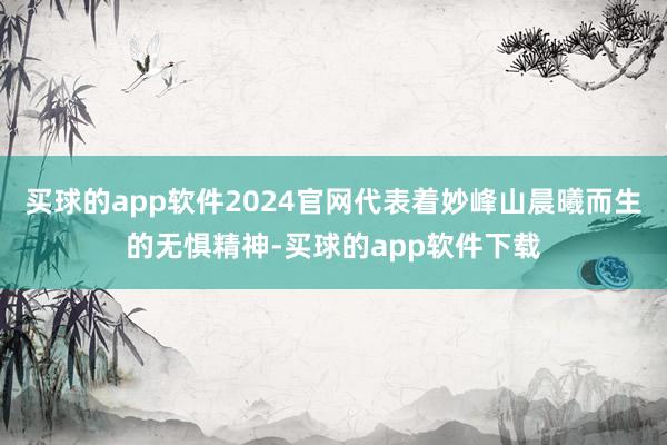 买球的app软件2024官网代表着妙峰山晨曦而生的无惧精神-买球的app软件下载