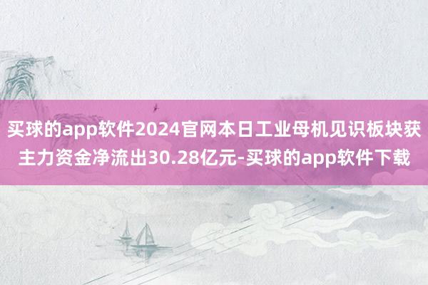 买球的app软件2024官网本日工业母机见识板块获主力资金净流出30.28亿元-买球的app软件下载