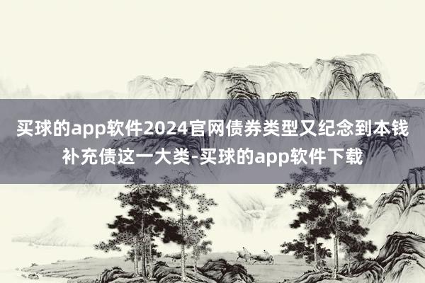 买球的app软件2024官网债券类型又纪念到本钱补充债这一大类-买球的app软件下载