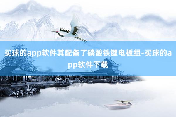 买球的app软件其配备了磷酸铁锂电板组-买球的app软件下载