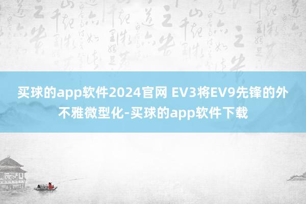 买球的app软件2024官网 EV3将EV9先锋的外不雅微型化-买球的app软件下载