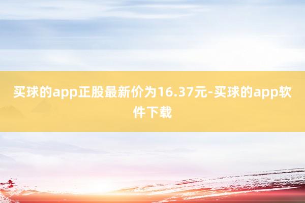 买球的app正股最新价为16.37元-买球的app软件下载