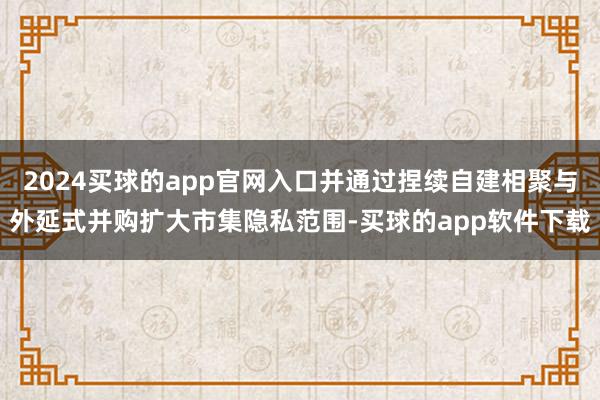 2024买球的app官网入口并通过捏续自建相聚与外延式并购扩大市集隐私范围-买球的app软件下载