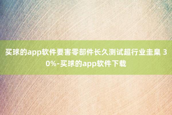 买球的app软件要害零部件长久测试超行业圭臬 30%-买球的app软件下载